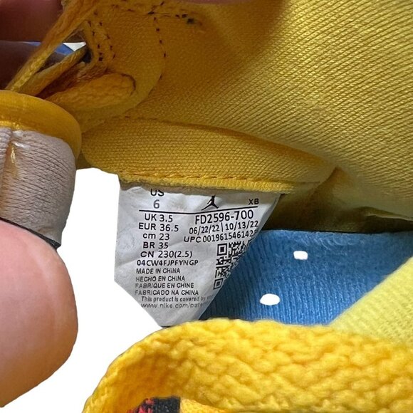Nike Youth Air Jordan Retro Hi/Ylw/Fd2596-700/tag size 6Y - Picture 7 of 9